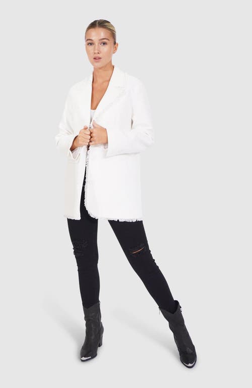 Shop Belle & Bloom Young Blood Frayed Edge Blazer In Cream