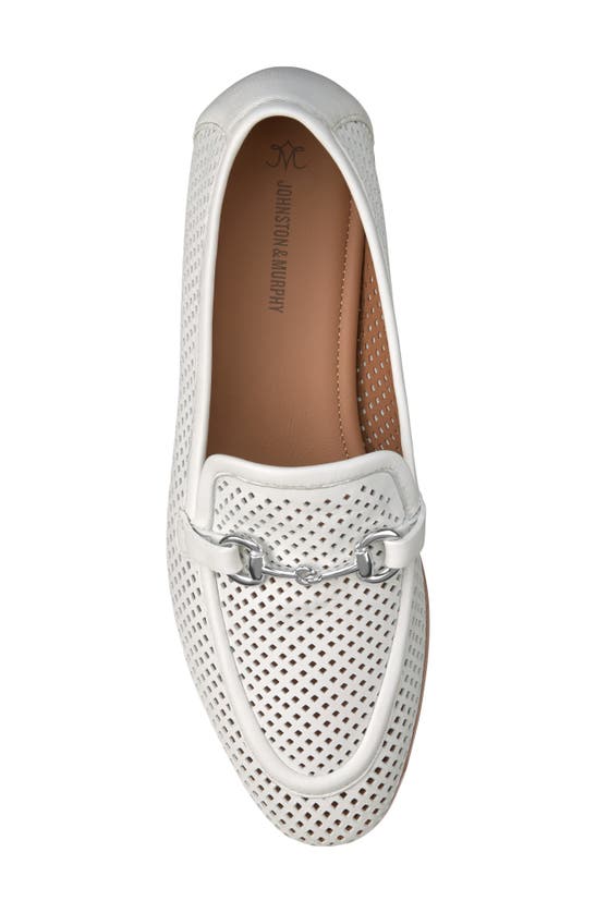 Shop Johnston & Murphy Ali Perforated Bit Loafer In White Glove