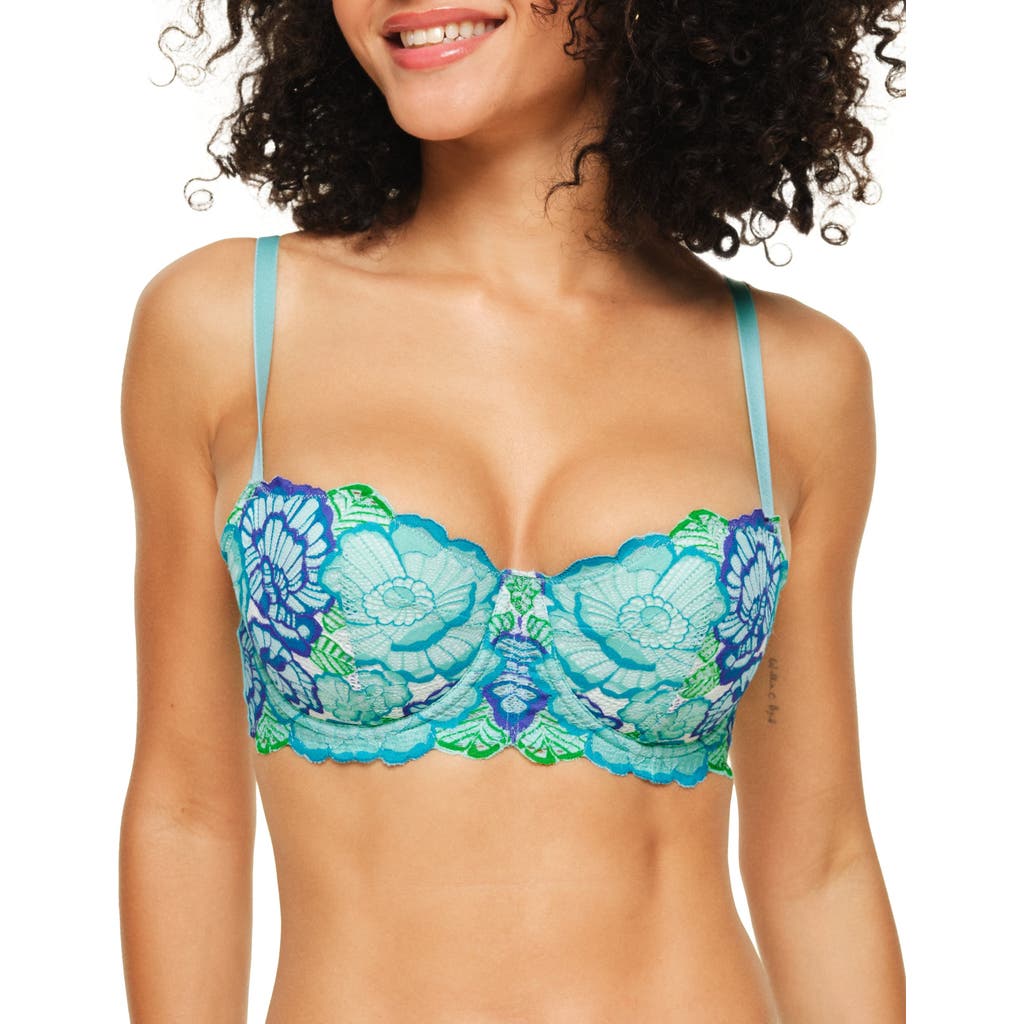 Shop Adore Me Colete Contour Balconette Bra In Floral Blue