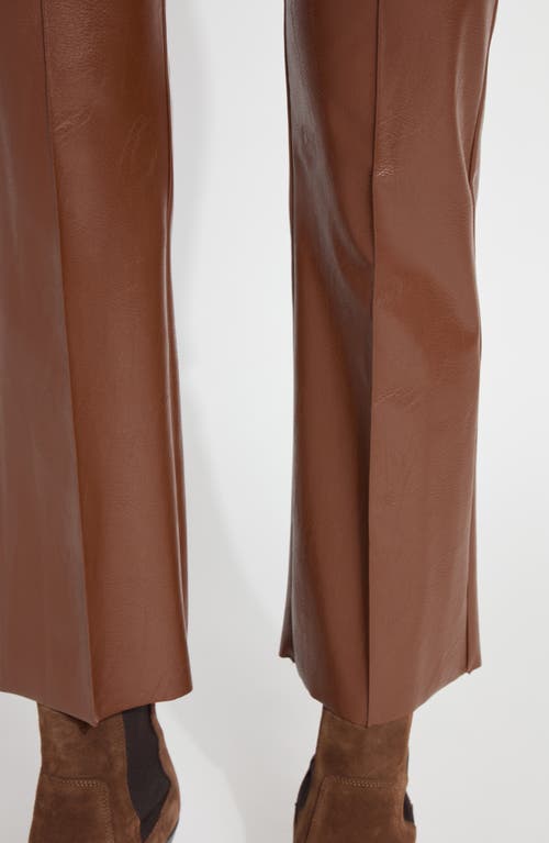 Lyssé Earthen Leather Pant In Dark Camel In Whiskey