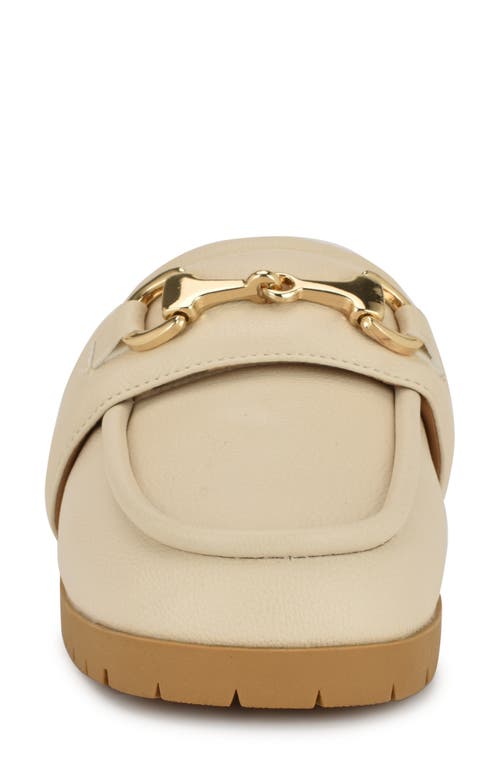 Nine West Women's Kunne Round Toe Slip-on Casual Mules In Cream