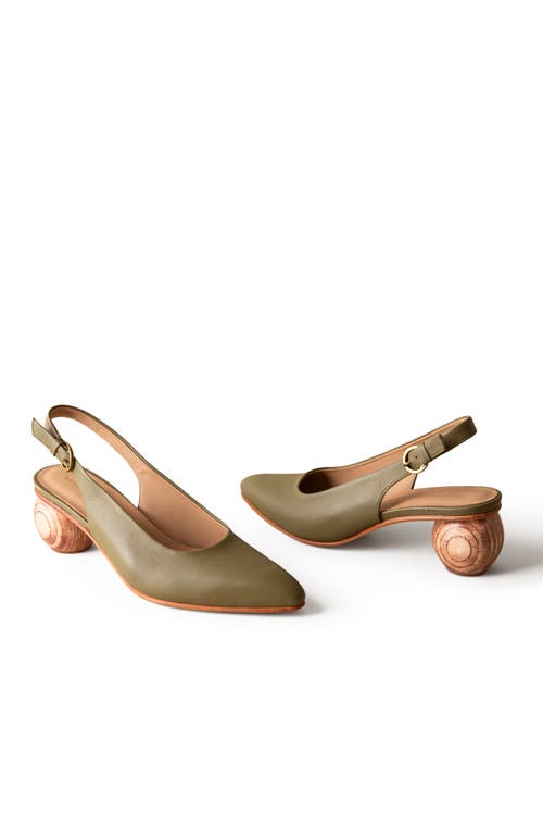 Huma Blanco Canela Slingback Pump In Olive