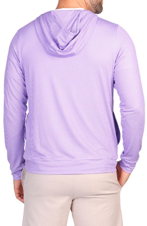 Shop Tailorbyrd Houndstooth Print Performance Hoodie In Purple