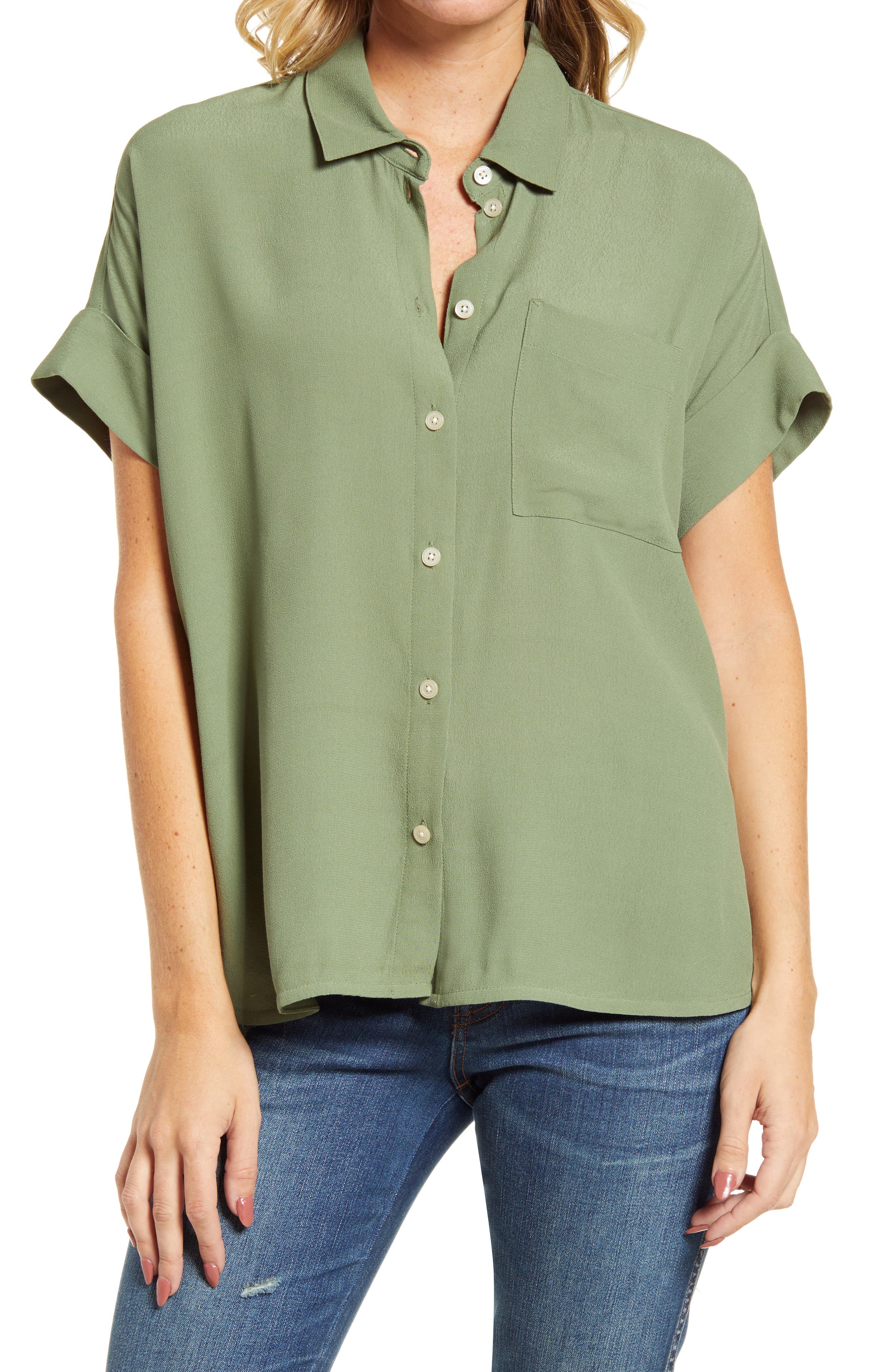 Madewell Women's Daily Drapey Shirt In Faded Palm