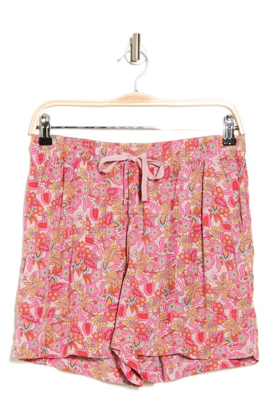 Lucky Brand Floral Pull-on Shorts In Pink Multi