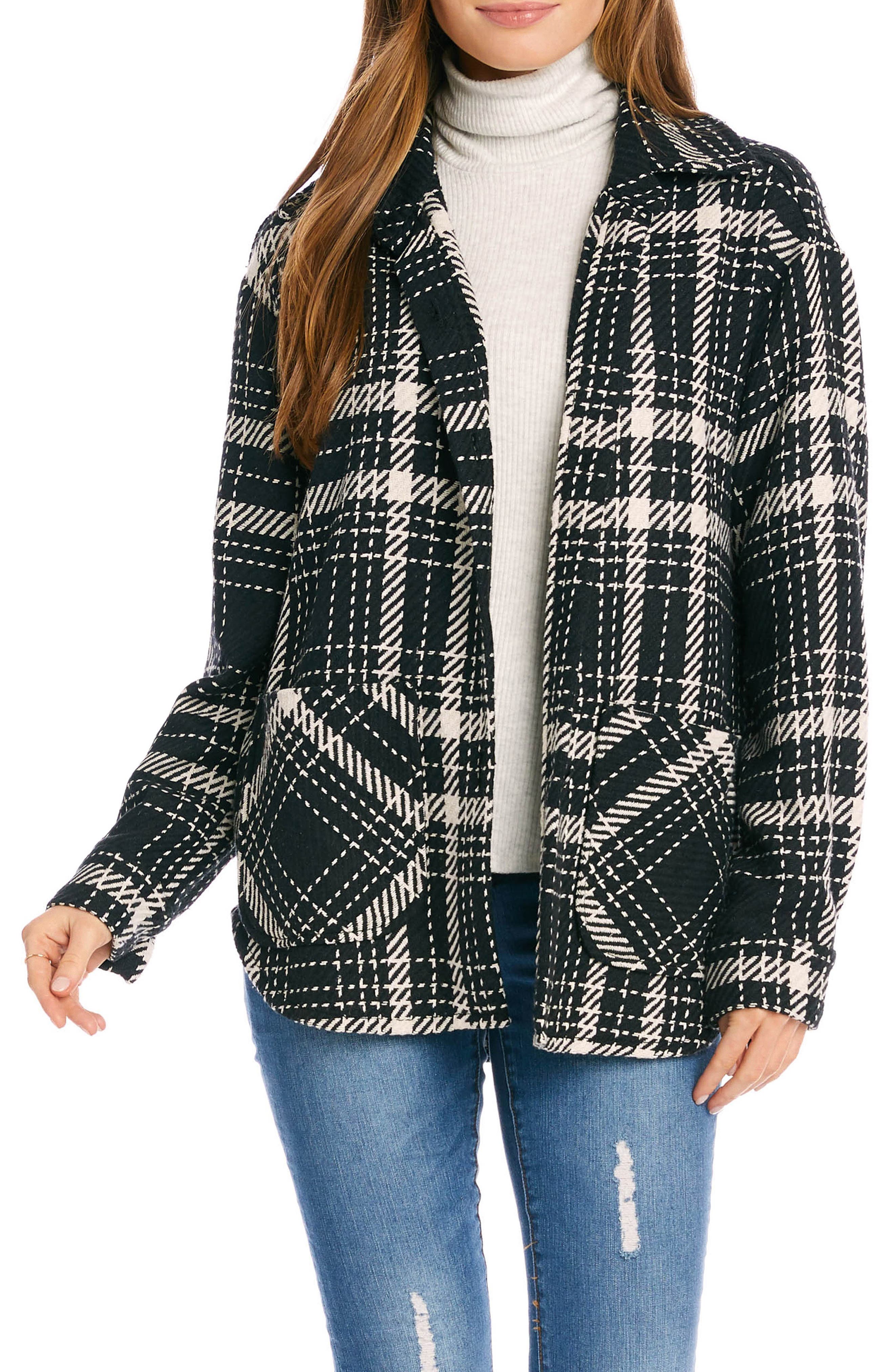 karen kane plaid shirt jacket