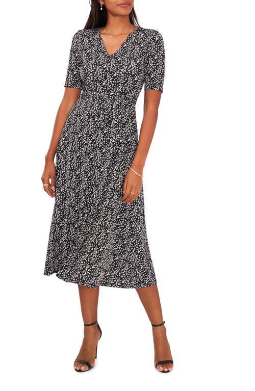 Chaus V-neck Belted Midi Dress In Gray