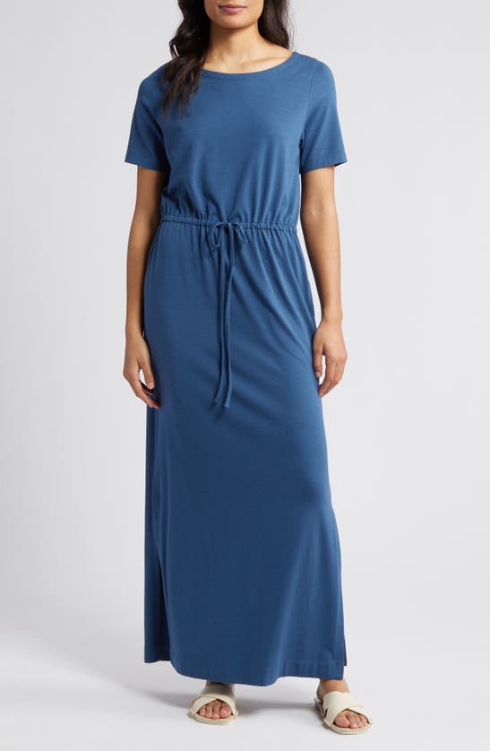 Shop Caslon Easy Tie Waist Maxi Dress In Blue Ensign