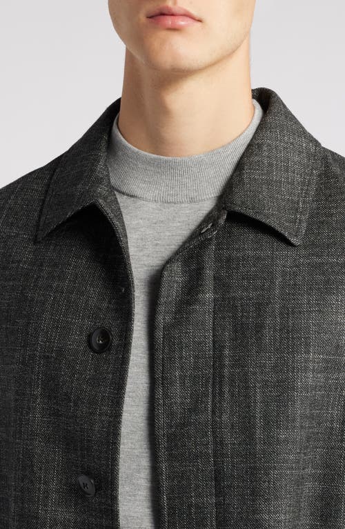 Shop Canali 90th Anniversary Regular Fit Wool, Silk & Cashmere Tweed Car Coat In Charcoal