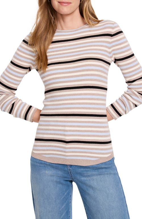 Shop Nic + Zoe Nic+zoe Stripe Long Sleeve T-shirt In Blue Multi