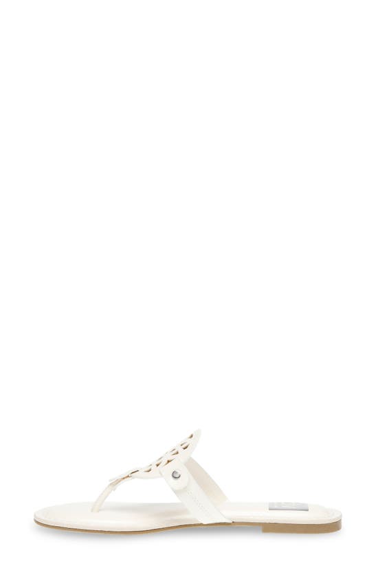 Dolce Vita Gotie Laser Cut Studded Thong Sandal In Ivory Patent