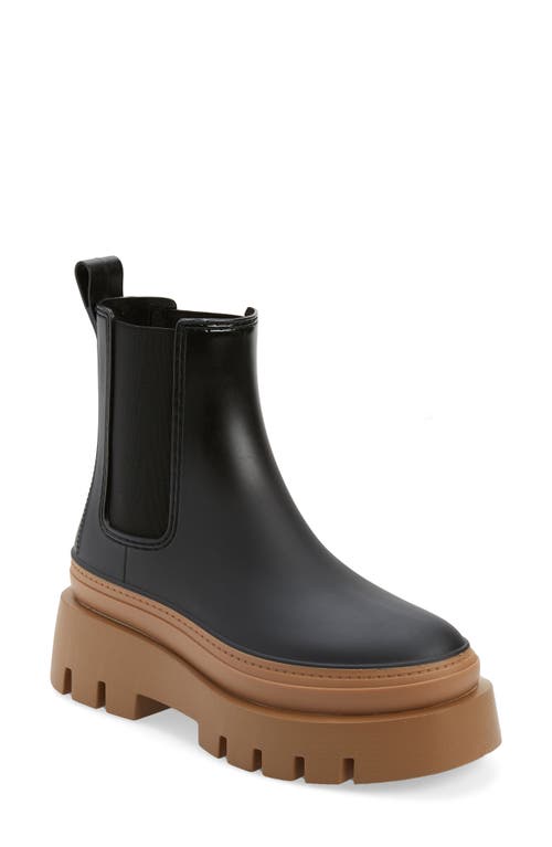 Rain-Storm Platform Chelsea Boot in Black Honey