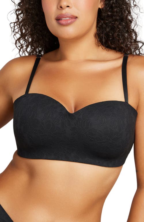 Shop Siella Soft Lace Balconette Foam Bra In Black