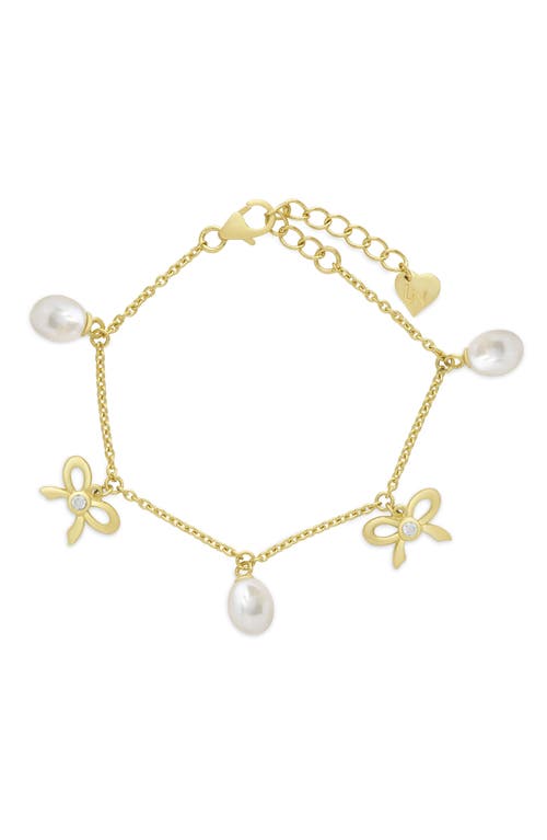 Lily Nily Kids' Cubic Zirconia & Pearl Charm Bracelet in Gold at Nordstrom