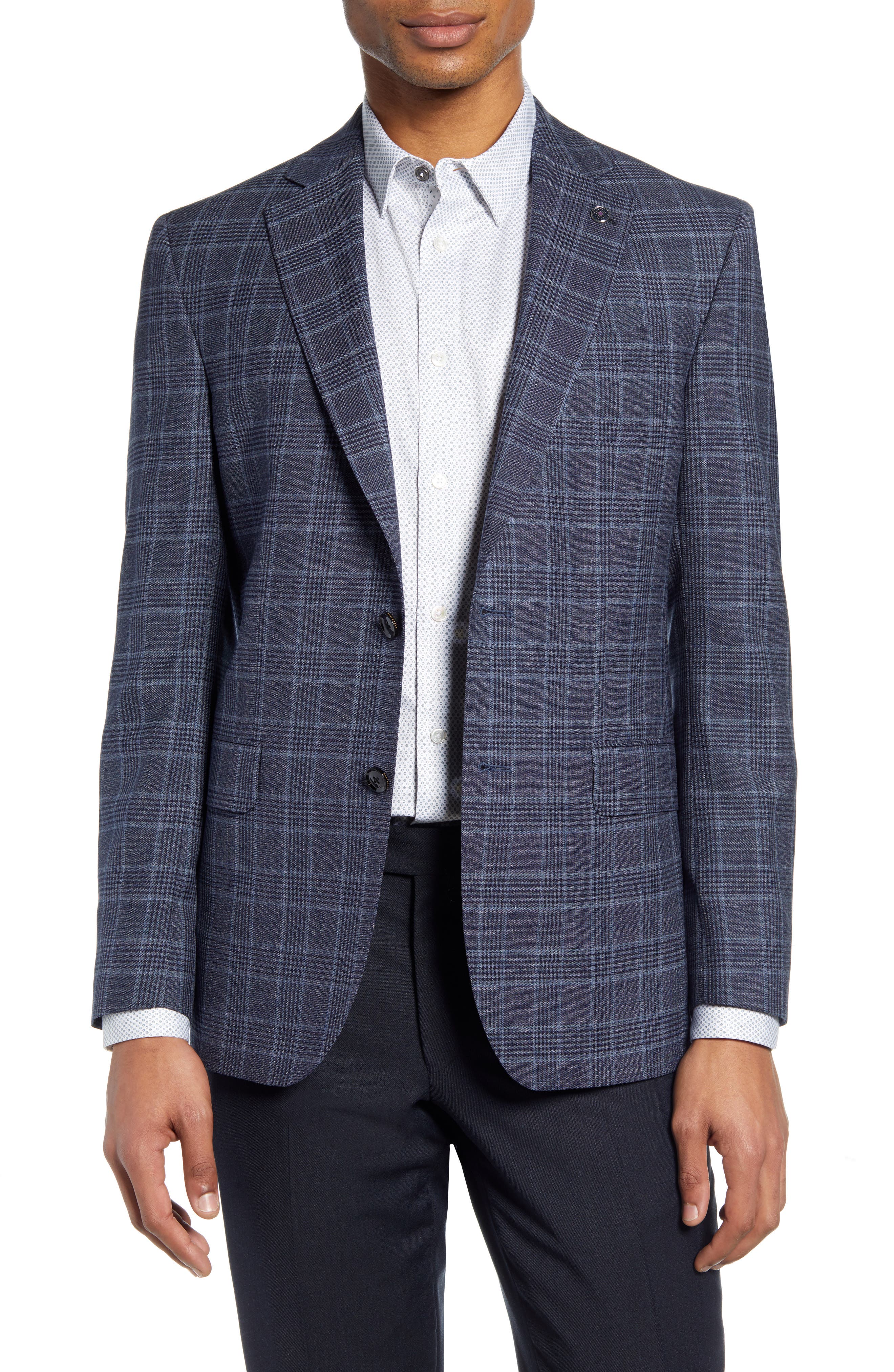 jay trim fit plaid wool sport coat