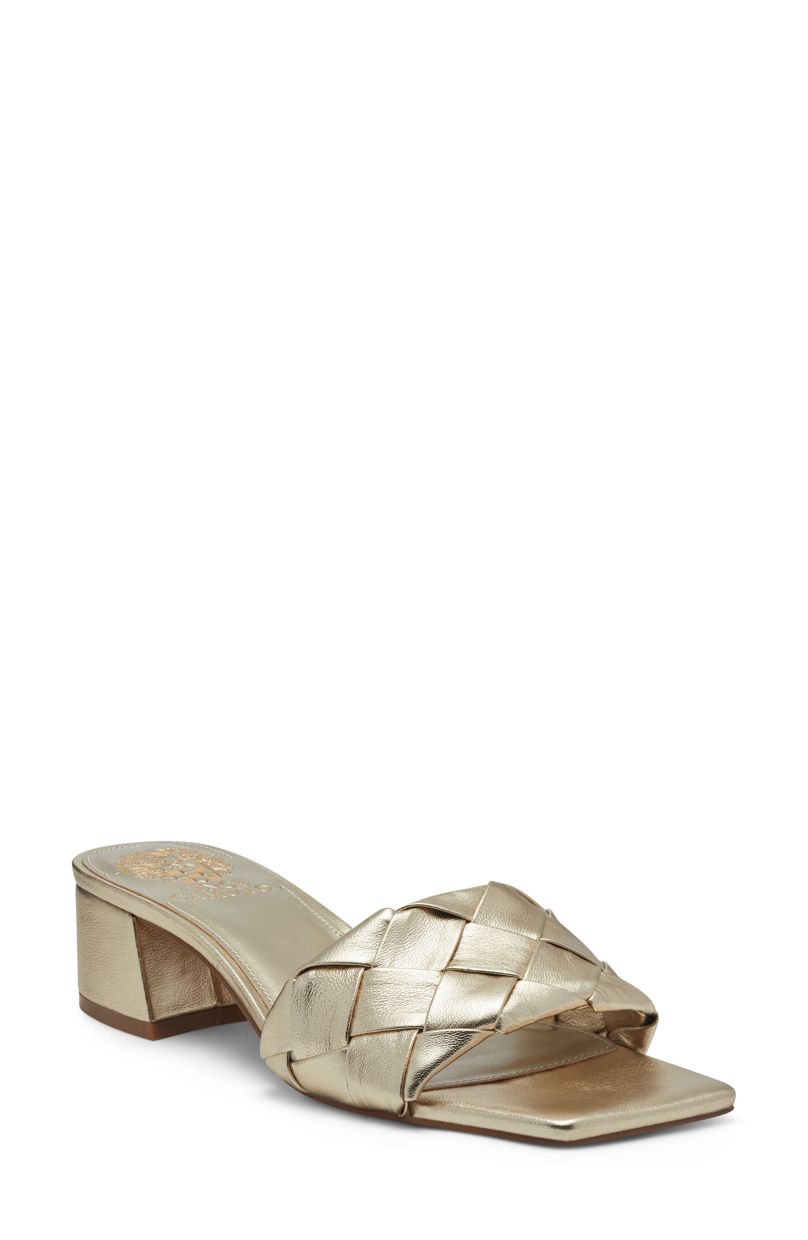 metallic mules heels