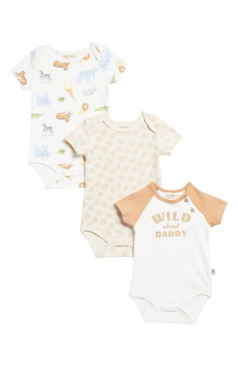 Assorted 3-Pack Organic Cotton Bodysuits (Baby)