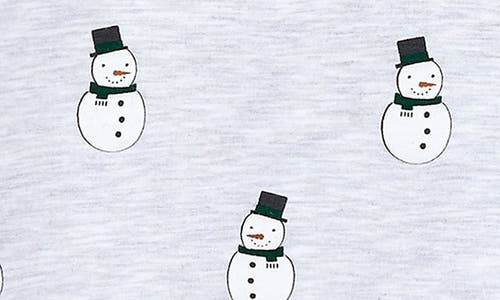 Shop Firsts By Petit Lem Kids' Holiday Snowman Print Cotton Sweatshirt In Light Heather Grey