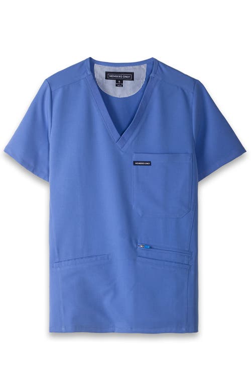Members Only Palermo 4-pocket Scrub Top In Ceil Blue
