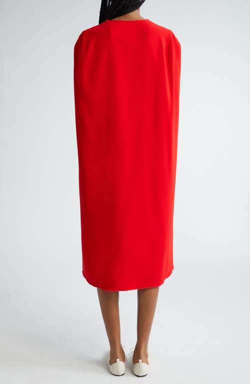 Shop Stella Mccartney Stretch Crepe Cape Dress In 6527 - Lipstick Red