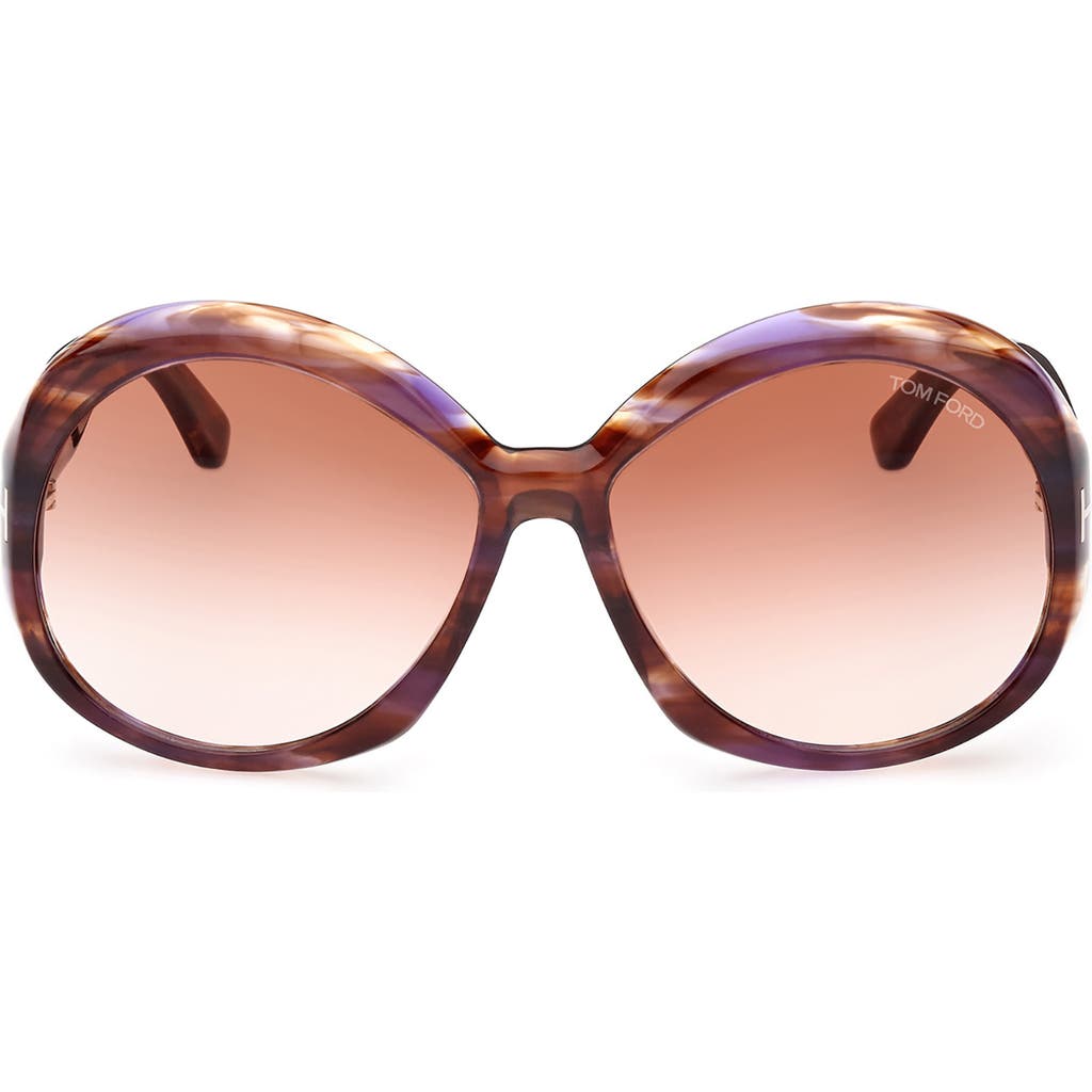 Tom Ford Annabelle 62mm Gradient Oversize Round Sunglasses In Red