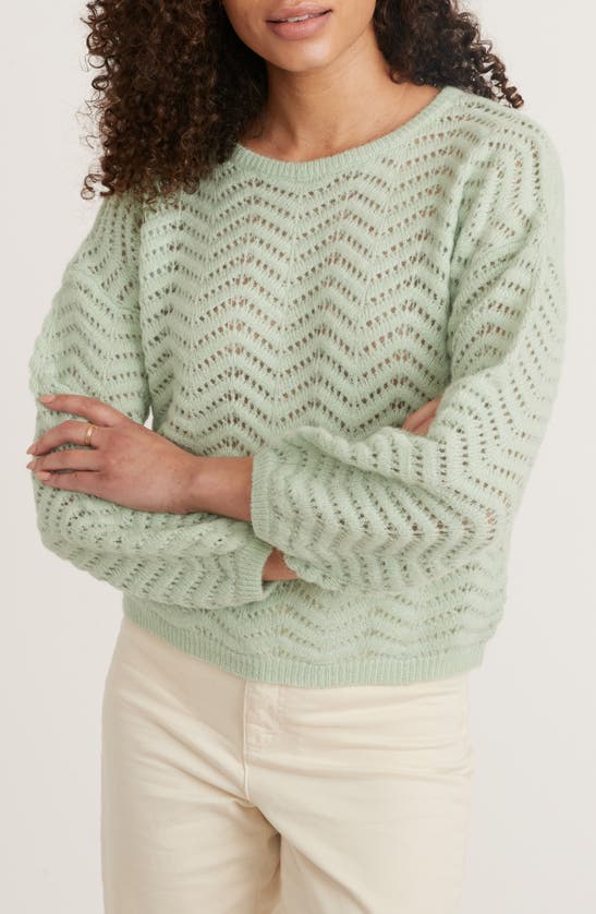 Marine Layer Ruby Pointelle Sweater In Birds Egg