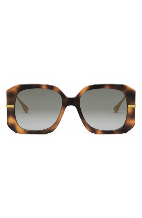 'Fendigraphy 55mm Geometric Sunglasses in Havana /Gradient Smoke at Nordstrom