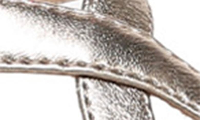 Natural Soul Solo Ankle Strap Sandal In Warm Silver Synthetic