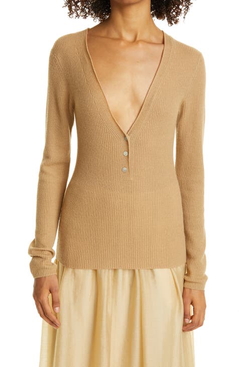 Sky Blue Deep V-Neck