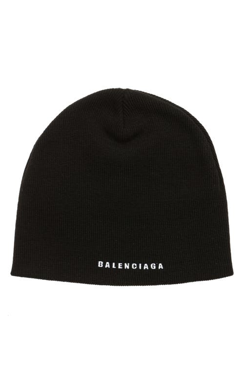 Shop Balenciaga Unity Sports Logo Embroidered Beanie In 1077 Black/white