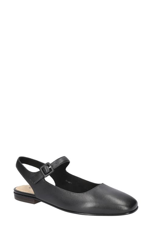 Bella Vita Andie Slingback Flat Black Leather at Nordstrom,