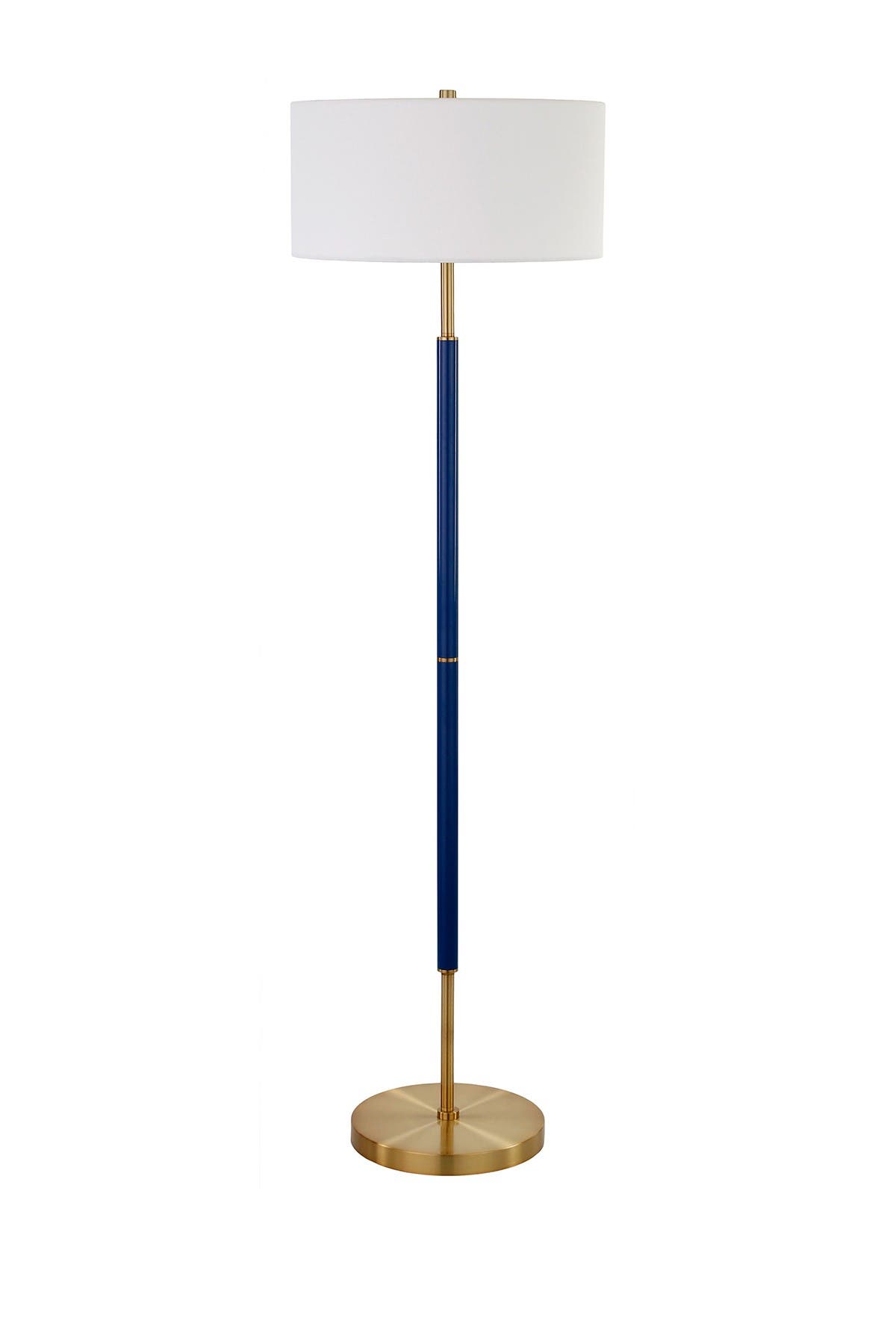 Addison And Lane Simone Blue And Brass 2-bulb Floor Lamp In Blue/gold