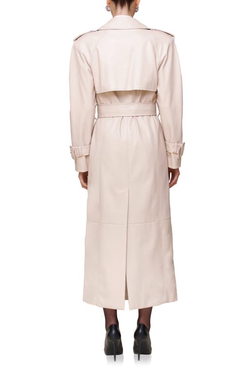 Avec Les Filles Faux Leather Trench Coat In Birch