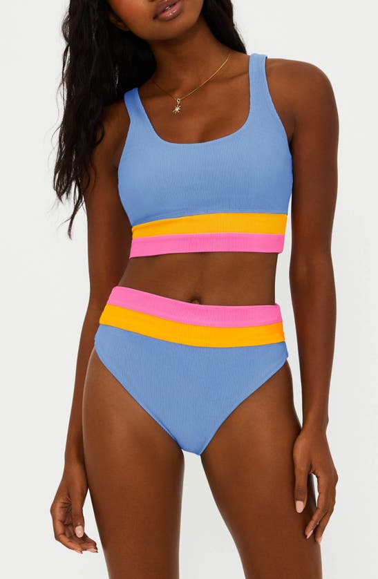 Shop Beach Riot Heidi Colorblock High Waist Bikini Bottoms In Daydreamer Colorblock