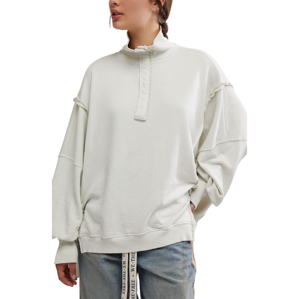 Shop Free People Camden Oversize Henley In Grey Opal