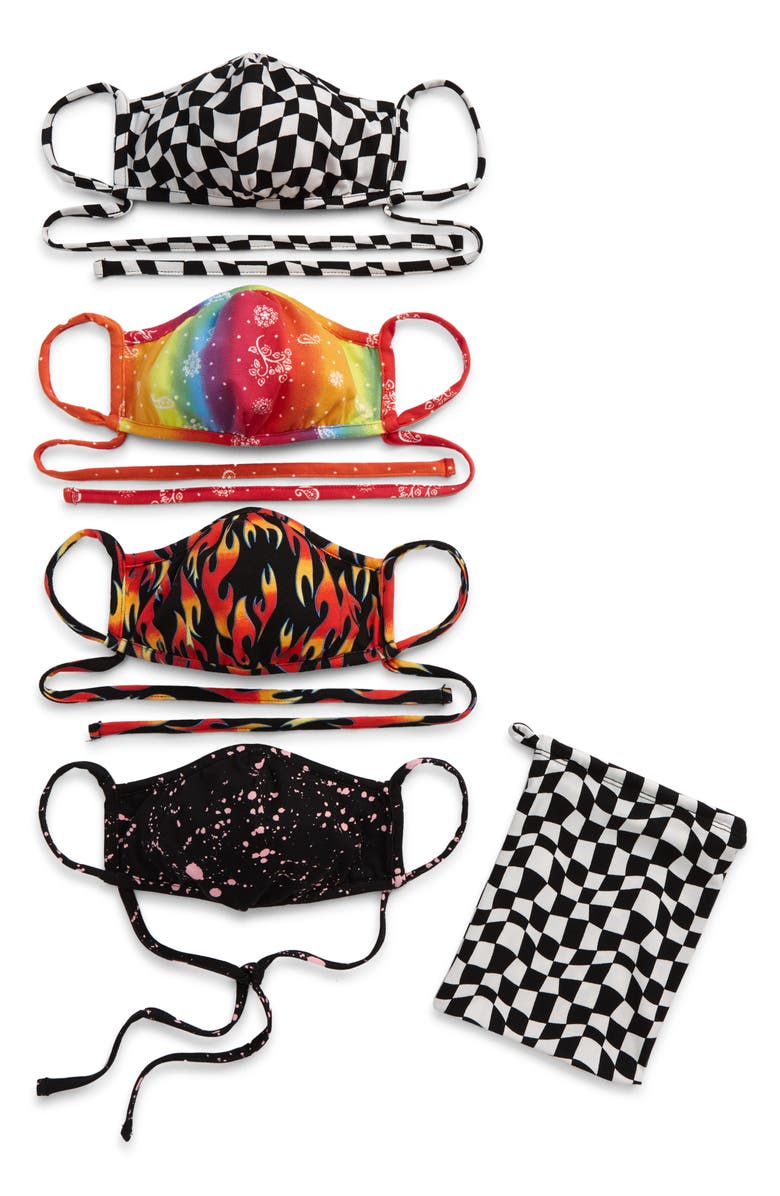 BP. Be Proud by BP Gender Inclusive Assorted Pride 4-Pack Adult Face Masks, Main, color, BLACK COMBO