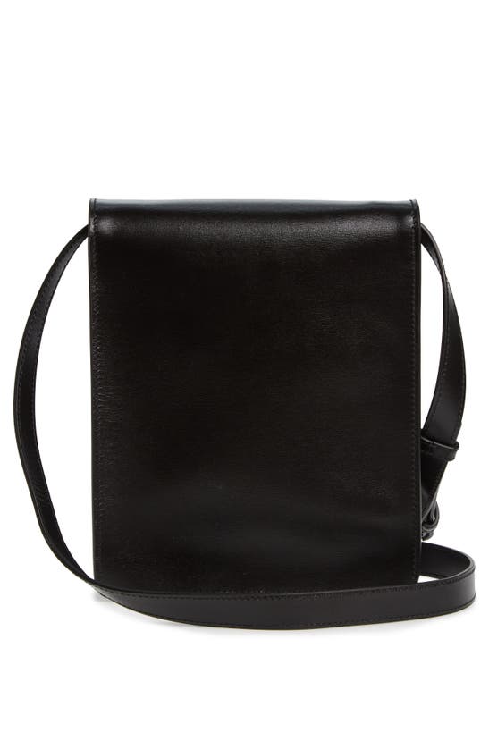 Shop Versace Vertical Leather Messenger Bag In Black-palladium