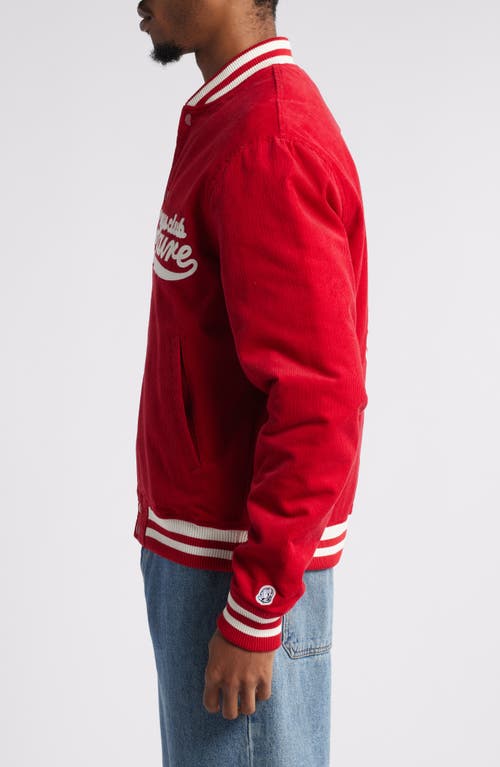 Shop Billionaire Boys Club Space Crew Corduroy Bomber Jacket In Chili Pepper