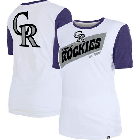 Women's New Era White/Black Colorado Rockies Pinstripe Jersey Tank Top