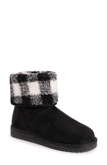 Muk Luks Clover Faux Shearling Boot In Black
