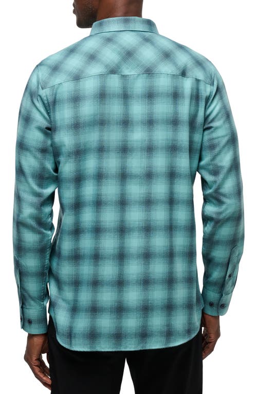 Shop Travismathew Cloud Plaid Flannel Button-up Shirt In Total Eclipse/cameo