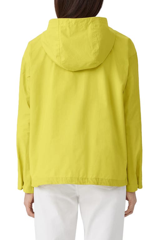 Eileen Fisher Lightweight Snap-front Hooded Anorak In Citron