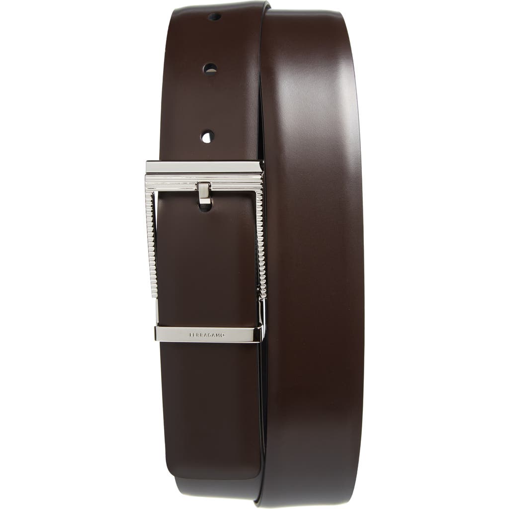 Ferragamo Reversible Leather Belt In T.moro Brown/nero