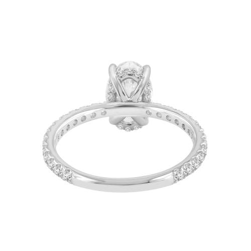 Luvmyjewelry Flavia 14k White Gold Oval Lab Grown Diamond Hidden Halo Engagement Ring In 14k White Gold
