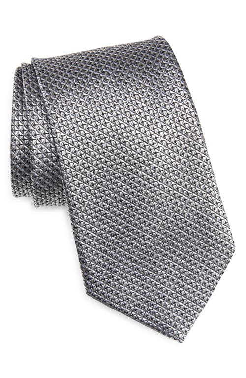 Nordstrom Solid Silk Tie in Silver at Nordstrom