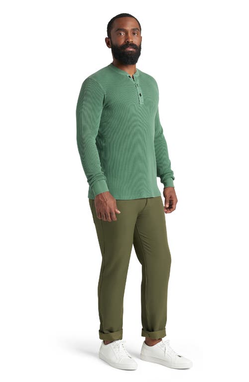 Shop Goodlife Waffle Stitch Thermal Henley In Evergreen