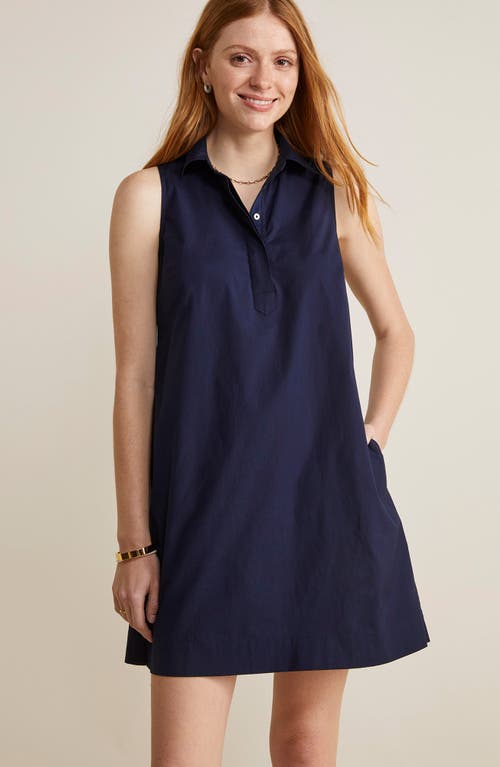 Shop Vineyard Vines Sleeveless Cotton Popover Minidress In Nautical Navy