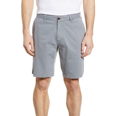 Faherty Stretch Cotton Chino Shorts, Grey
