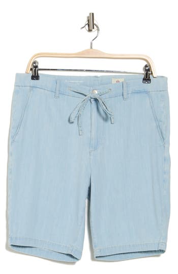 Ag Wells Drawstring Relaxed Tapered Shorts In Blue
