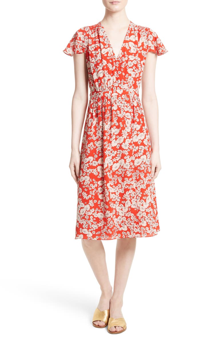 Rebecca Taylor Cherry Blossom Silk Wrap Dress | Nordstrom